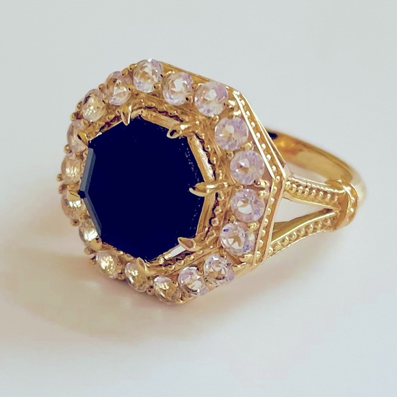Judith Ripka Onyx 14K Gold Clad Ring - Picture 2 of 8
